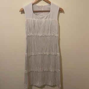Vintage Cream Fringe Dress